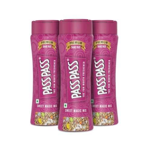Pass Pass Sweet Magic Mix Spice-Based Mouth Freshener | Digestive, High in Fiber & Antioxidants | For Fresh Breath | Pack of 3-115g Each