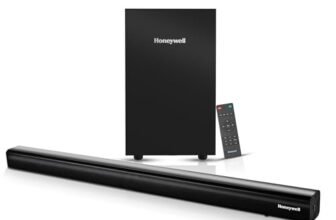 Honeywell Trueno U3000 Soundbar 200W, 2.1Ch Surround Sound Home Theatre, Deep Bass Down Firing Subwoofer, 3 EQ Modes, BT v5.3, AUX, USB, Optical Input, HDMI/ARC, Sleek Remote