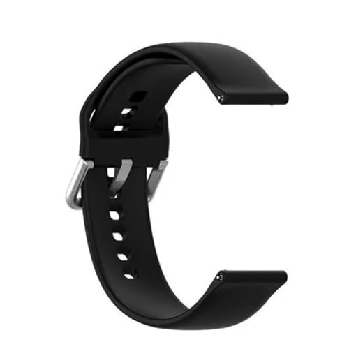 amazon basics Silicone 1.9cm Replacement Band Strap with Metal Buckle For Noise Colorfit Pro 2- Black