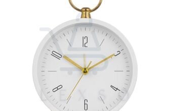 LEXSO Vintage Twin Bell Table Alarm Clock with Night LED Light Heavy Slippers Extra Loud Alarm Ideal for Student and Kids Bedroom Twin Bell Alarm Clock Table Top Clock Night (Classic White)