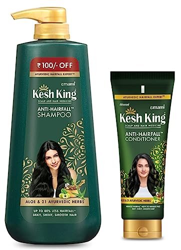 Kesh King Scalp and Hair Medicine Anti-Hairfall Shampoo, 600 ml & Kesh King Scalp and Hair Medicine Anti-Hairfall Conditioner, 200 ml