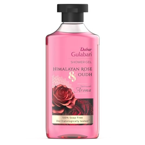 Dabur Gulabari Shower Gel – 250 ml | 99% Pure Glycerine | Gentle Bodywash | Himalayan Rose Extract to nourish and revitalise the skin | 0% Parabens & Soap | No Silicones | With Oudh Fragrance
