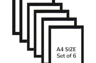 Blank A4 Photo Frame – Black Picture Frames for Wall Decor and Table Top – Premium Synthetic Wood Frames with Acrylic Glass for Certificates, Documents and Home Decoration (Pack-6)