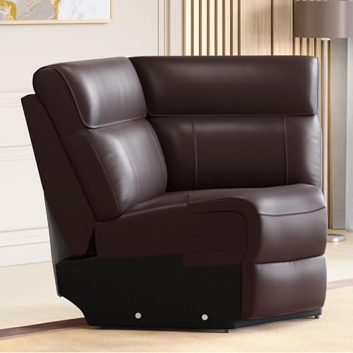 Home Centre Stockholm Half Leather 1-Seater Wedge Recliner – Brown