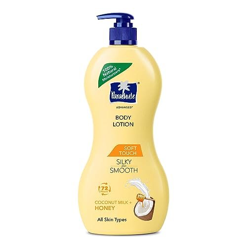 Parachute Advansed Soft Touch Body Lotion for Women & Men, All Skin types, 600ml | Pure Coconut Milk & Honey, 100% Natural, 72h Moisturisation