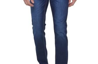 INKD Men’s Lightweight & Stretchable Regular Fit Jeans (INKSS23MJN-011-Inkwell Indigo-32)