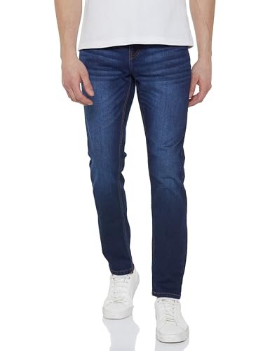 INKD Men’s Lightweight & Stretchable Regular Fit Jeans (INKSS23MJN-011-Inkwell Indigo-32)