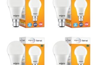 wipro Garnet 10W LED Bulb for Home & Office |Cool Day White (6500K) | B22 Base|220 degree Light coverage |4Kv Surge Protection |400V High Voltage Protection |Energy Efficient | Pack of 4