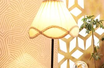 tu casa Decorative Table Lamp for Bedroom & Living Room | Black Metal Base with Off-White Cotton Fabric Shade | Bedside Night Lamp for Home Décor & Gifting