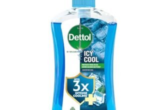 Dettol Icy Cool Body Wash and Shower Gel Pump for Men | Goodness of Salicylic Acid | Menthol Freshness | 500ml
