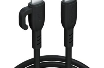 Portronics 60W Konnect Core 3 Type C to Type C Fast Charging Cable Cable for Smartphones,Tablets,Laptops & Other Type C Devices,In Built Cable Management Hook,Fast Data Sync,Strong PVC Material(Black)