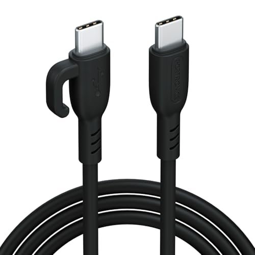 Portronics 60W Konnect Core 3 Type C to Type C Fast Charging Cable Cable for Smartphones,Tablets,Laptops & Other Type C Devices,In Built Cable Management Hook,Fast Data Sync,Strong PVC Material(Black)