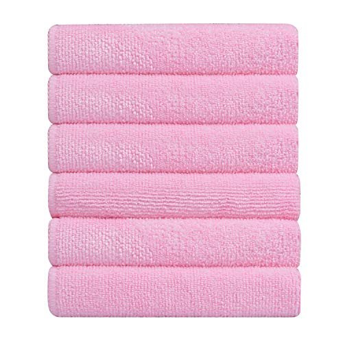 Bathla Spic & Span Multi Purpose Micro Fiber Cleaning Cloth – 340 GSM: 30cmx30cm (Pack of 6 – Pink)