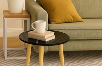 DDS Dream Decor Shoppee Engineered Wood Foldable Round Shaped Side Table (Black)