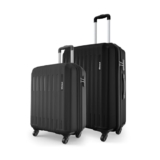 Safari Genius Alley Set of 2 (Cabin + Medium) Trolley Bags Hard Case Polypropylene, 4 Spinner Wheels, 360 Degree Wheeling Luggage, Travel Bag, Suitcase for Travel, Trolley Bags for Travel, Black