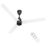 Polycab Wizzy Plus 1200mm 5-Star BLDC, Remote Ceiling fan for Living Room| 55% Energy Saving, 100% Copper, High Air Delivery, Reversible & Timer | 3+1 yr Warranty【Matt White Black】