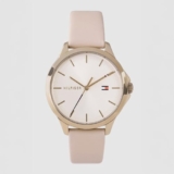 Tommy Hilfiger Quartz Pink Dial Pink Leather Strap Analog Watch for Women