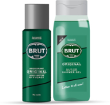 BRUT Original Deodorant for Men 200ml  +  Original All – In- one Hair & Body Shower Gel for Men 500ml(2 Items in the set)