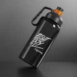 Lifelong Plastic Gym Gallon Bottle for Men | 1.8 Litre BPA-Free Water Bottle for Office & Home |Large Capacity Gym Bottle | Leak-Proof LID | Motivational Gallon Bottle for Men & Women (Black)