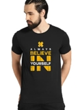 ADRO Believe in Yourself Printed T-Shirts for Men & Women (RNR-S35-BEL-BL_Black_L)