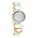 Titan Raga Ceramics Update Quartz Analog MOP Dial with Brass Strap Watch for Women