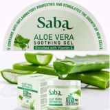 Saba 99% Natural Pure & Organic Aloe Vera Gel Non Sticky Multi Purpose Face, Skin and Hair – Vegan, Sun burn relief, Hydrating Moisturizing 260 gm (Paraben free)